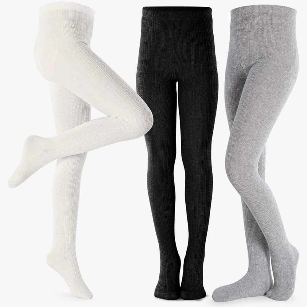 4 Tights for  Little Girls Pantyhose Kids Solid Color Tights size 8-10 years